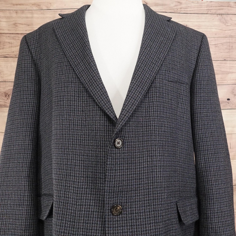 Lauren Ralph Lauren Blazer‎ Mens 48R Blue Check Lambswool Sport Coat Jacket
